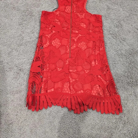 Lovers + Friends Caspian Shift Dress Red Lace Size S NWT - Picture 8 of 8